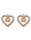 Corazones (1). Aleación+Rhinestone. Color dorado. 19x19x18 mm. 1,6 mm perforación. 2 unidades. Corazones (1). Aleación+Rhinestone. Color dorado. 19x19x18 mm. 1,6 mm perforación. 2 unidades.