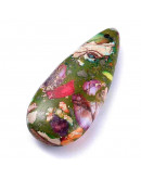 Jásper imperial + sedimento shell. Gota. 35x15x6,5 milímetros. 1,2 mm perforación. 1 unidad. Jásper imperial + sedimento shell. Gota. 35x15x6,5 milímetros. 1,2 mm perforación. 1 unidad.