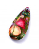 Jásper imperial + sedimento shell. Gota. 35x15x6,5 milímetros. 1,2 mm perforación. 1 unidad. Jásper imperial + sedimento shell. Gota. 35x15x6,5 milímetros. 1,2 mm perforación. 1 unidad.