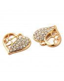 Corazones (3). Aleación+Rhinestone. Color dorado. 18x17x3 mm. 1,8 mm perforación. 2 unidades. Corazones (3). Aleación+Rhinestone. Color dorado. 18x17x3 mm. 1,8 mm perforación. 2 unidades.