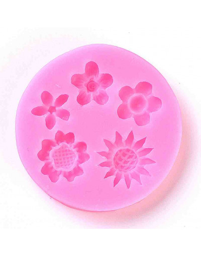 Moldes de silicona calidad alimentaria. Para resina y alimentos. Flores. 64x8 milímetros. 1 unidad.