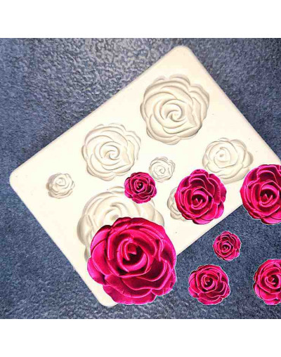 Moldes de silicona calidad alimentaria. Para resina y alimentos. Rosas. 62x88 milímetros. 1 unidad.