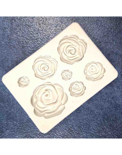 Moldes de silicona calidad alimentaria. Para resina y alimentos. Rosas. 62x88 milímetros. 1 unidad.