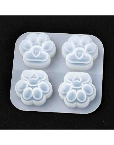 Moldes de silicona. Para resina. Huellas de gato. 50x54x11 milímetros. 1 unidad.