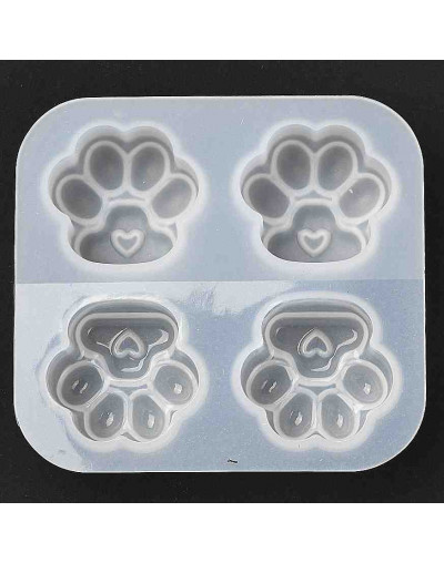 Moldes de silicona. Para resina. Huellas de gato. 50x54x11 milímetros. 1 unidad.