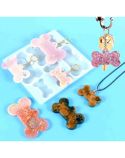 Moldes de silicona. Para resina. Huesos. 208x200x10 milímetros. 1 unidad.