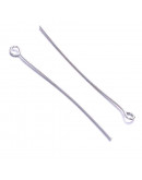 Pin con agujero. Color plateado. 40x0,7 milímetros. 50 unidades aproximado. 12 gramos. Pin con agujero. Color plateado. 40x0,7 milímetros. 50 unidades aproximado. 12 gramos.