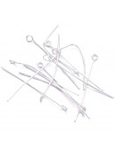 Pin con agujero. Color plateado. 40x0,7 milímetros. 50 unidades aproximado. 12 gramos. Pin con agujero. Color plateado. 40x0,7 milímetros. 50 unidades aproximado. 12 gramos.