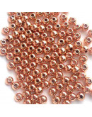 Esfera. Acero inoxidable. Color Gold Rose. 4 mm diámetro. 2 mm perforación. 30 uds.