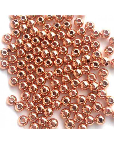 Esfera. Acero inoxidable. Color Gold Rose. 4 mm diámetro. 2 mm perforación. 30 uds.