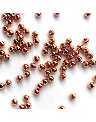 Esfera. Acero inoxidable. Color Gold Rose. 4 mm diámetro. 2 mm perforación. 30 uds.