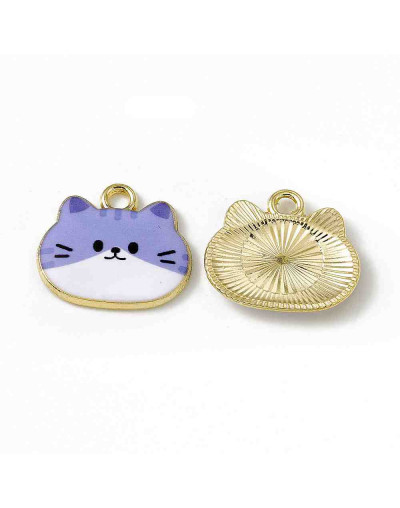 Gatos. Aleación de cobre y esmalte. 18x20x2,5 mm. 2,3 mm perforación. 4 unidades. Gatos. Aleación de cobre y esmalte. 18x20x2,5 mm. 2,3 mm perforación. 4 unidades.