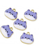 Gatos. Aleación de cobre y esmalte. 18x20x2,5 mm. 2,3 mm perforación. 4 unidades. Gatos. Aleación de cobre y esmalte. 18x20x2,5 mm. 2,3 mm perforación. 4 unidades.