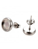 Base para aretes acero. Color plateado. 10,5 mm diámetro. Para trabajos de 8 mm. 2 unidades. Base para aretes acero. Color plateado. 10,5 mm diámetro. Para trabajos de 8 mm. 2 unidades.