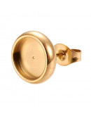 Base para aretes acero. Color dorado. 10,5 mm diámetro. Para trabajos de 8 mm. 2 unidades. Base para aretes acero. Color dorado. 10,5 mm diámetro. Para trabajos de 8 mm. 2 unidades.