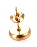 Base para aretes acero. Color dorado. 10,5 mm diámetro. Para trabajos de 8 mm. 2 unidades. Base para aretes acero. Color dorado. 10,5 mm diámetro. Para trabajos de 8 mm. 2 unidades.