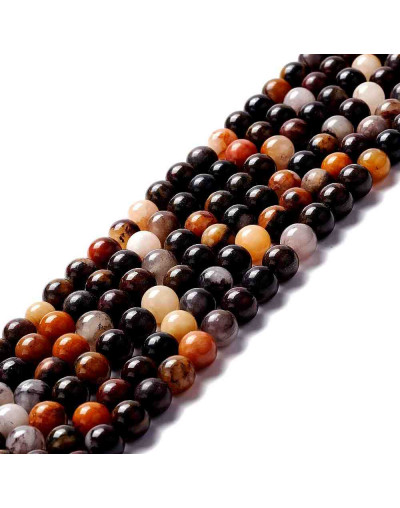 Jásper. Varios colores. 6 mm diámetro. 0,8 mm perforación. 60 uds hilo (aprox). 1 hilo.