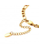 Cadena pulsera. Acero inoxidable. Color dorado. 160 mm. Con extensión. 7 mm ancho. 1 unidad.