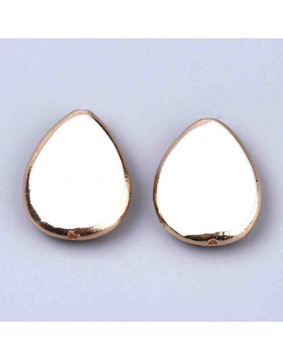 Concha de mar. Gota. Golden Plated. 18x13x4 milímetros. 0,8 mm perforación. 1 unidad.