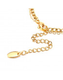 Cadena pulsera. Acero inoxidable. Color dorado. 150 mm. Con extensión. 4 mm ancho. 1 unidad.