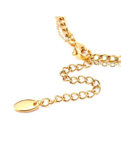 Cadena pulsera. Acero inoxidable. Color dorado. 150 mm. Con extensión. 4 mm ancho. 1 unidad.