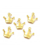 Corona-Princess. Aleación de cobre. Baño 18kGold. 17,5x19x3,5 mm. 3,5 mm arandela. 1 unidad. Corona-Princess. Aleación de cobre. Baño 18kGold. 17,5x19x3,5 mm. 3,5 mm arandela. 1 unidad.