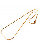 Acero inoxidable. Color dorado. Snake chain. Con cierre. 45 cm largo. 1 mm diametro. 1 unidad.