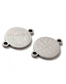 San Benedicto. Acero Inoxidable. Color plateado. 19x13,5x1 mm. 1,8 mm perforación. 1 unidad.