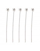 Pin con esfera. Color plateado. 20x0,4 milímetros. 2 mm esfera. 200 unidades aprox. 12 gramos. Pin con esfera. Color plateado. 20x0,4 milímetros. 2 mm esfera. 200 unidades aprox. 12 gramos.