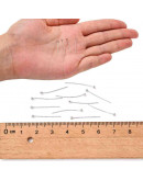 Pin con esfera. Color plateado. 20x0,4 milímetros. 2 mm esfera. 200 unidades aprox. 12 gramos. Pin con esfera. Color plateado. 20x0,4 milímetros. 2 mm esfera. 200 unidades aprox. 12 gramos.