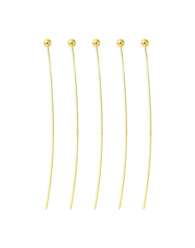 Pin con esfera. Color plateado. 45x0,5 milímetros. 1,8 mm esfera. 140 unidades aprox. 12 gramos.