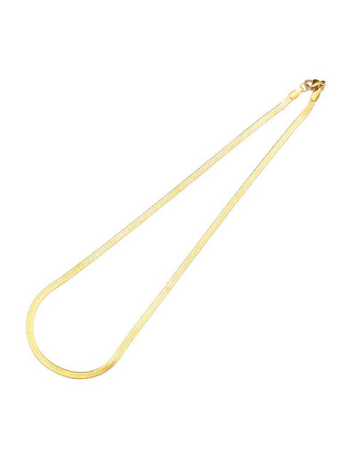 Acero inoxidable. Color dorado. Espiga. Con cierre lobster. 40 cm largo. 3 mm grosor. 1 unidad.