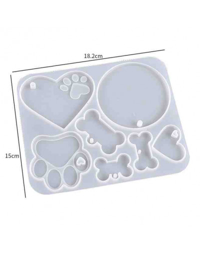 Moldes de silicona. Para resina. Tema mascotas. 150x182x7 milímetros. 1 unidad.