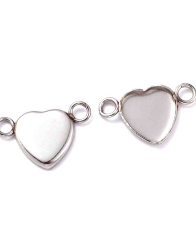 Base Link de Acero. Color plateado. 11x18x9x2 mm. Agujero 2,5 mm. Para trabajos de 9x9 mm. 4 uds.