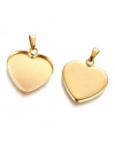 Base Dije de Acero. Color dorado. 21x20x1,5 mm. Cierre 2,5x6 mm. Para trabajos de 16x19 mm. 1 ud. Base Dije de Acero. Color dorado. 21x20x1,5 mm. Cierre 2,5x6 mm. Para trabajos de 16x19 mm. 1 ud.