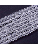 Esfera faceteada. 04 milímetros diámetro. Cristal. 1 mm perforación. 95 unidades hilo (aproximado).