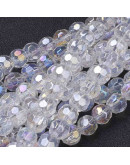 Esfera faceteada. 04 milímetros diámetro. Cristal. 1 mm perforación. 95 unidades hilo (aproximado).