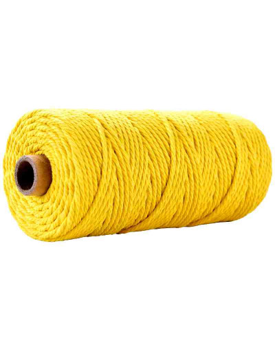 Hilo de algodón para macramé. 3 milímetros grosor. Color: GOLD. 100 metros. 1 cono.