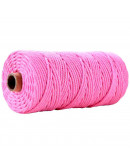 Hilo de algodón para macramé. 3 milímetros grosor. Color: HOT PINK. 100 metros. 1 cono.