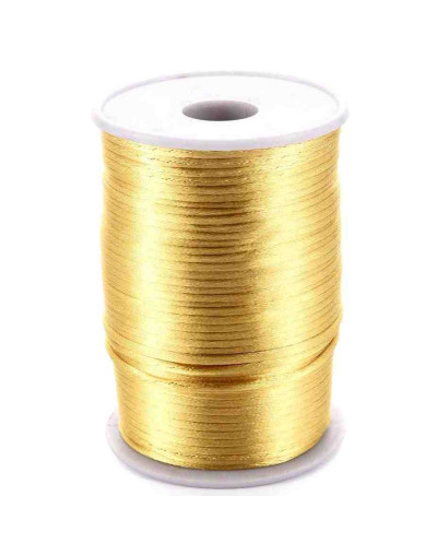 Cordón de nylon. Acabado satén. 2 milímetros grosor. Color: GOLDEN ROD. 5 metros.