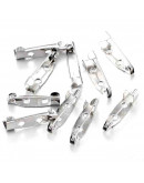 Base para broche. Aleación de cobre. Color plateado. 20x5 milímetros. 10 unidades. Base para broche. Aleación de cobre. Color plateado. 20x5 milímetros. 10 unidades.