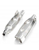 Base para broche. Aleación de cobre. Color plateado. 20x5 milímetros. 10 unidades. Base para broche. Aleación de cobre. Color plateado. 20x5 milímetros. 10 unidades.