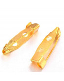 Base para broche. Aleación de cobre. Color dorado. 20x5 milímetros. 10 unidades. Base para broche. Aleación de cobre. Color dorado. 20x5 milímetros. 10 unidades.
