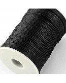 Cordón de nylon. Acabado satén. 2 milímetros grosor. Color: BLACK. 5 metros. Cordón de nylon. Acabado satén. 2 milímetros grosor. Color: BLACK. 5 metros.