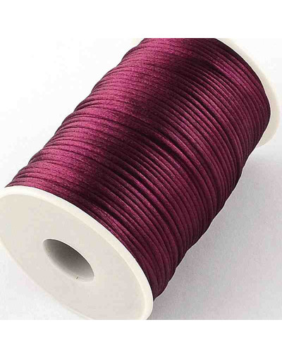 Cordón de nylon. Acabado satén. 2 milímetros grosor. Color: PURPLE. 5 metros.