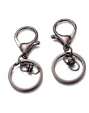 Accesorio para llaveros. Aleación de cobre. Color gun metal. 68x30 milímetros. 2 unidades. Accesorio para llaveros. Aleación de cobre. Color gun metal. 68x30 milímetros. 2 unidades.