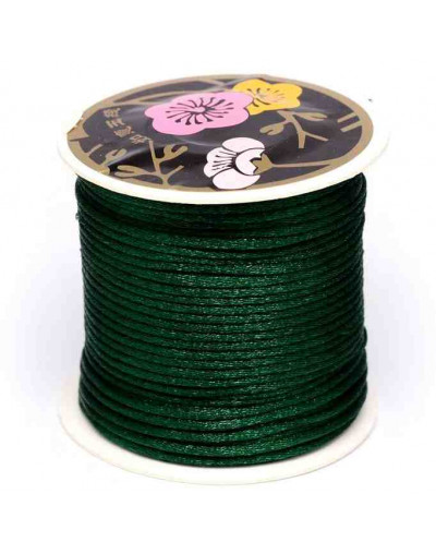 Cordón de nylon. Acabado Satén. 1 mm grosor. Color DARK GREEN. 80 metros cono.