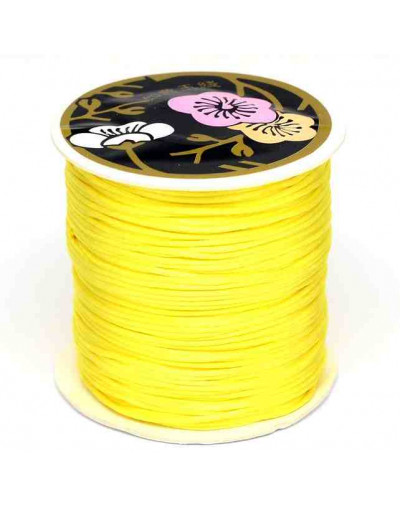 Cordón de nylon. Acabado Satén. 1 mm grosor. Color YELLOW. 80 metros cono.