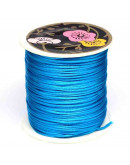 Cordón de nylon. Acabado Satén. 1 mm grosor. Color DEEP SKY BLUE. 80 metros cono. Cordón de nylon. Acabado Satén. 1 mm grosor. Color DEEP SKY BLUE. 80 metros cono.