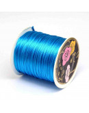 Cordón de nylon. Acabado Satén. 1 mm grosor. Color DEEP SKY BLUE. 80 metros cono. Cordón de nylon. Acabado Satén. 1 mm grosor. Color DEEP SKY BLUE. 80 metros cono.
